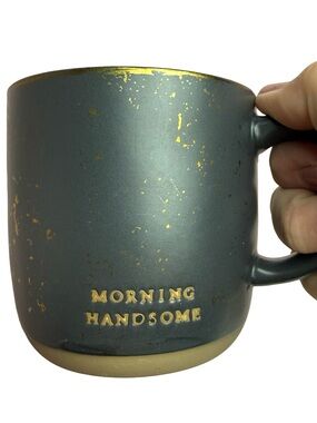 Hearth & Hand Magnolia Morning Handsome Stoneware Coffee Mug Grey Gold Man Gift